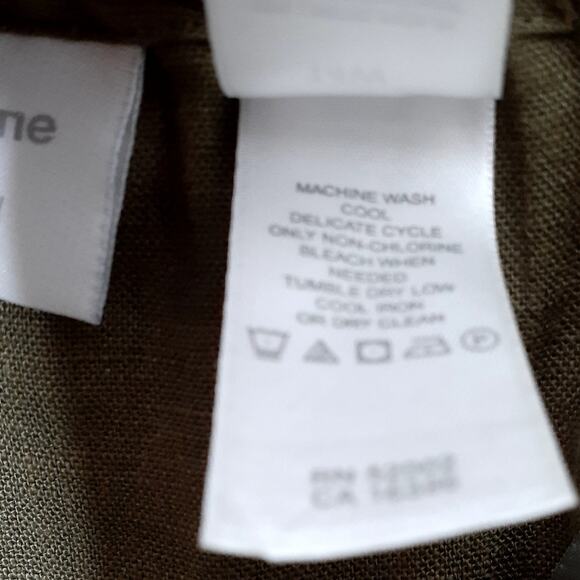 Liz Claiborne Woman Olive Green Linen Blend Pants Draw String Waist Size 14W - Picture 7 of 7